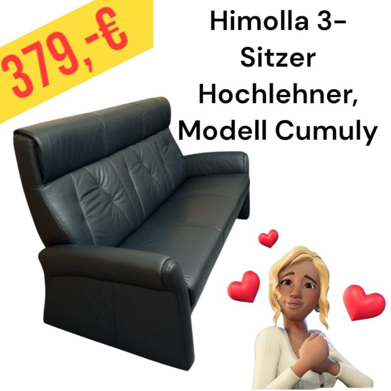 Schwarzes Himolla 3-Sitzer Sofa, Modell Cumuly, Preis: 379 €