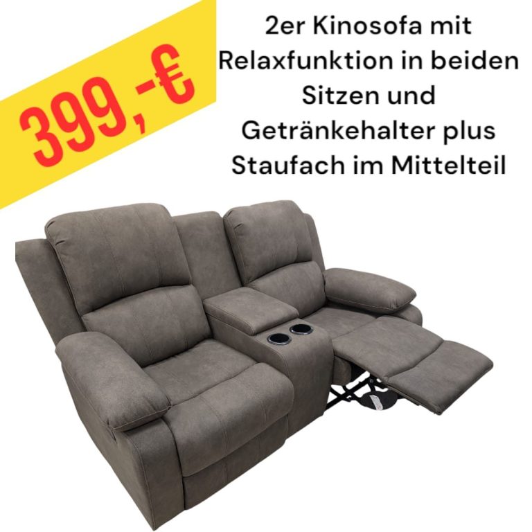 Schwarze elektrische Ledercouch mit Relax-Ecke und USB-Schnittstelle, Preis: 1.190 €
