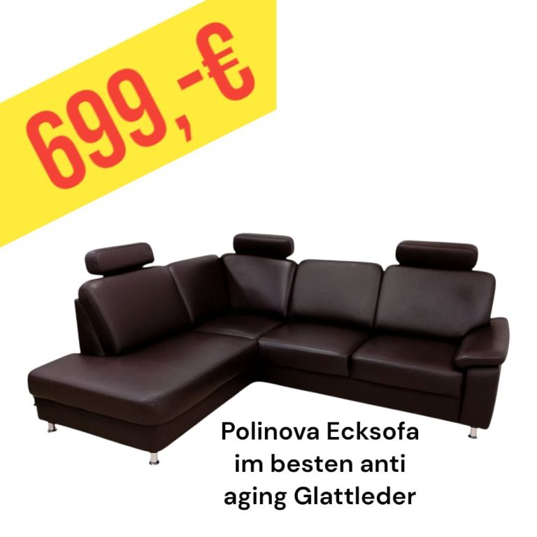 Polinova Ecksofa aus anti-aging Glattleder, Preis: 579 €