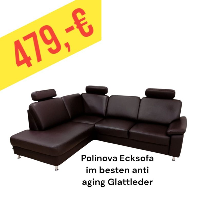 Polinova Ecksofa aus anti-aging Glattleder, Preis: 579 €