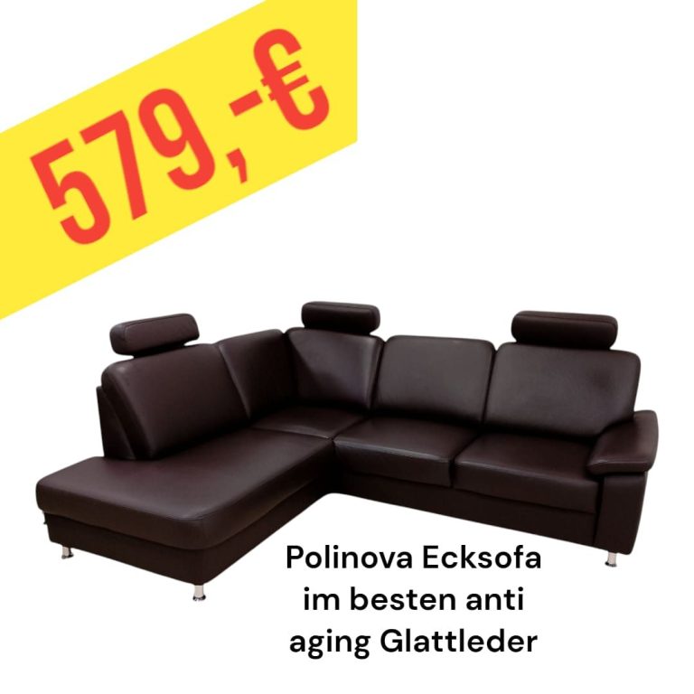 Polinova Ecksofa aus anti-aging Glattleder, Preis: 579 €